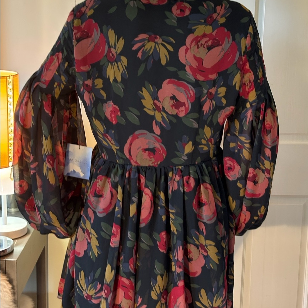 NEW WITH TAGS, Gorg Majorelle Black Dress with Red Florals - Picture 3 of 7